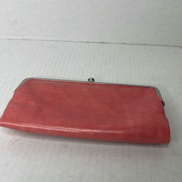 Hobo Lauren peach leather double frame clutch/wallet NWT - Picture 10 of 11
